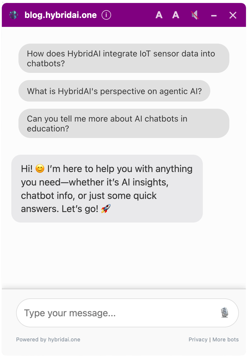 HybridAI Chatbot Widget Integration
